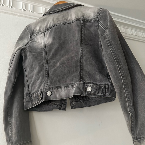 XS Levi Strauss grey jean jacket. Worn/faded look. - Picture 3 of 4